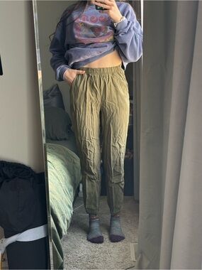 Thread & Supply Olive Green Elastic Waist Trousers